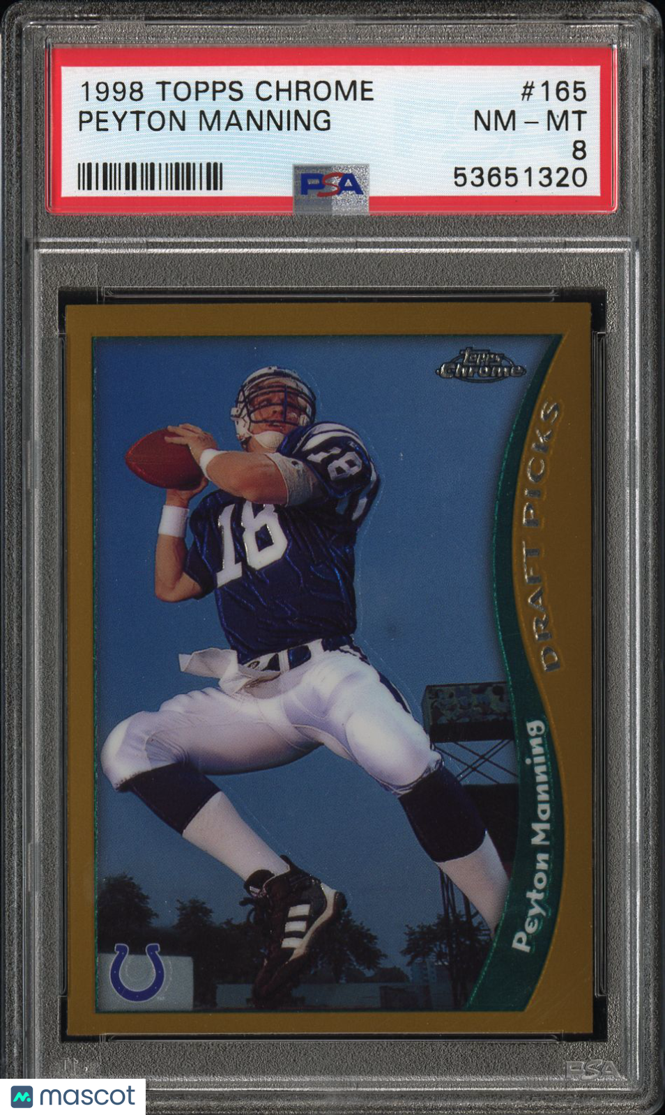 1998 Topps Chrome Peyton Manning #165 PSA 8