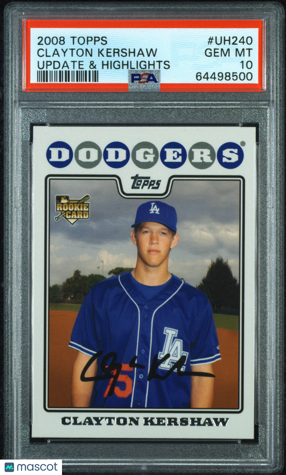 2008 Topps Update & Highlights Clayton Kershaw #UH240 PSA 10