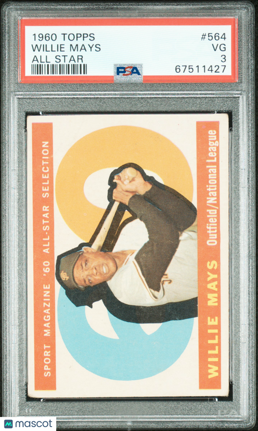 1960 Topps Willie Mays #564 All Star PSA 3
