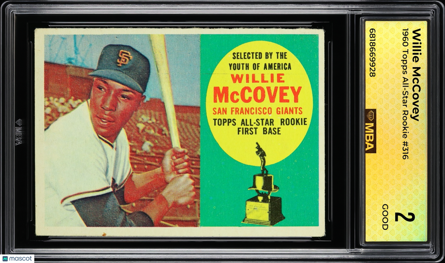 1960 Topps Willie McCovey #316 All-Star Rookie MBA 2