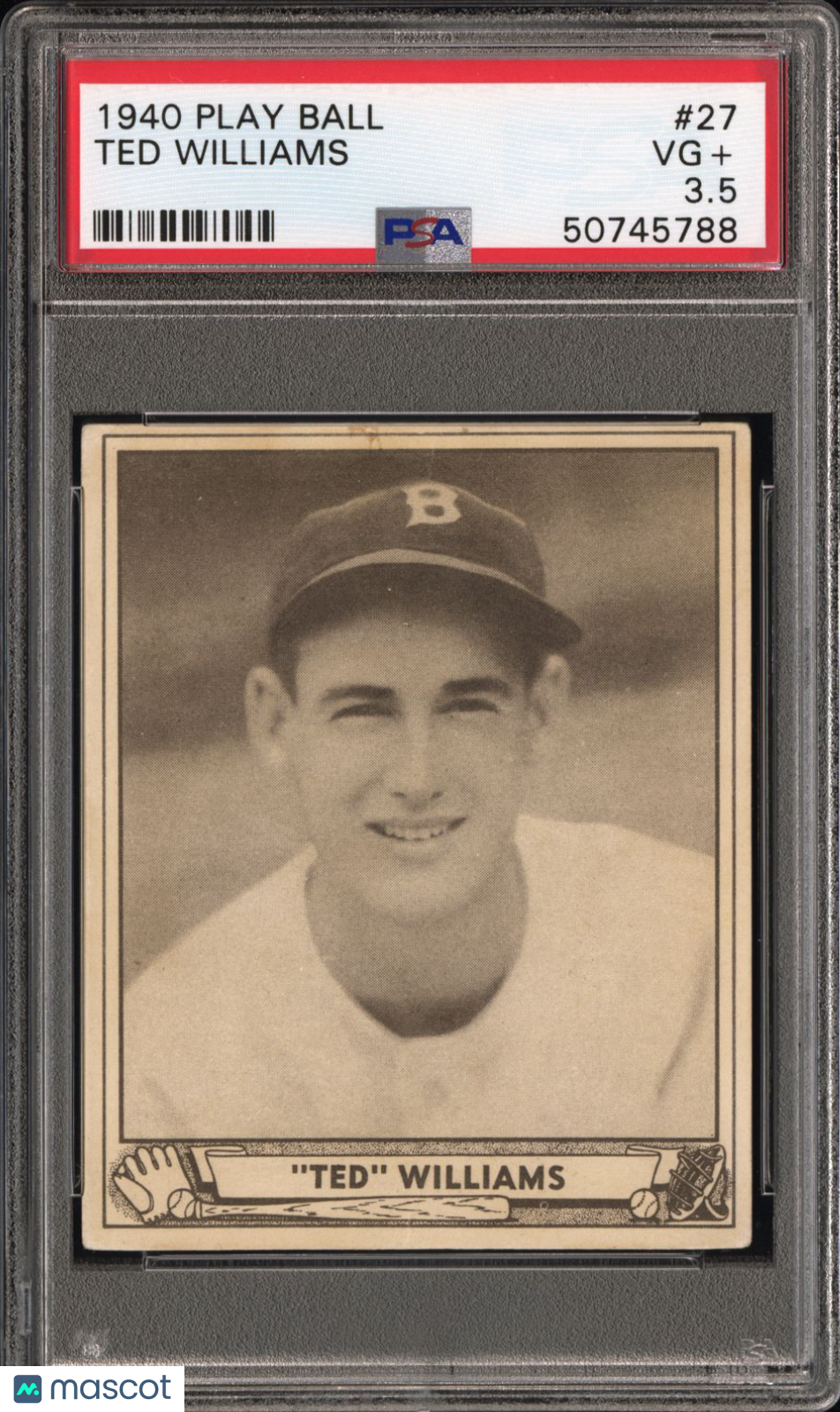 1940 Play Ball Ted Williams #27 PSA 3.5