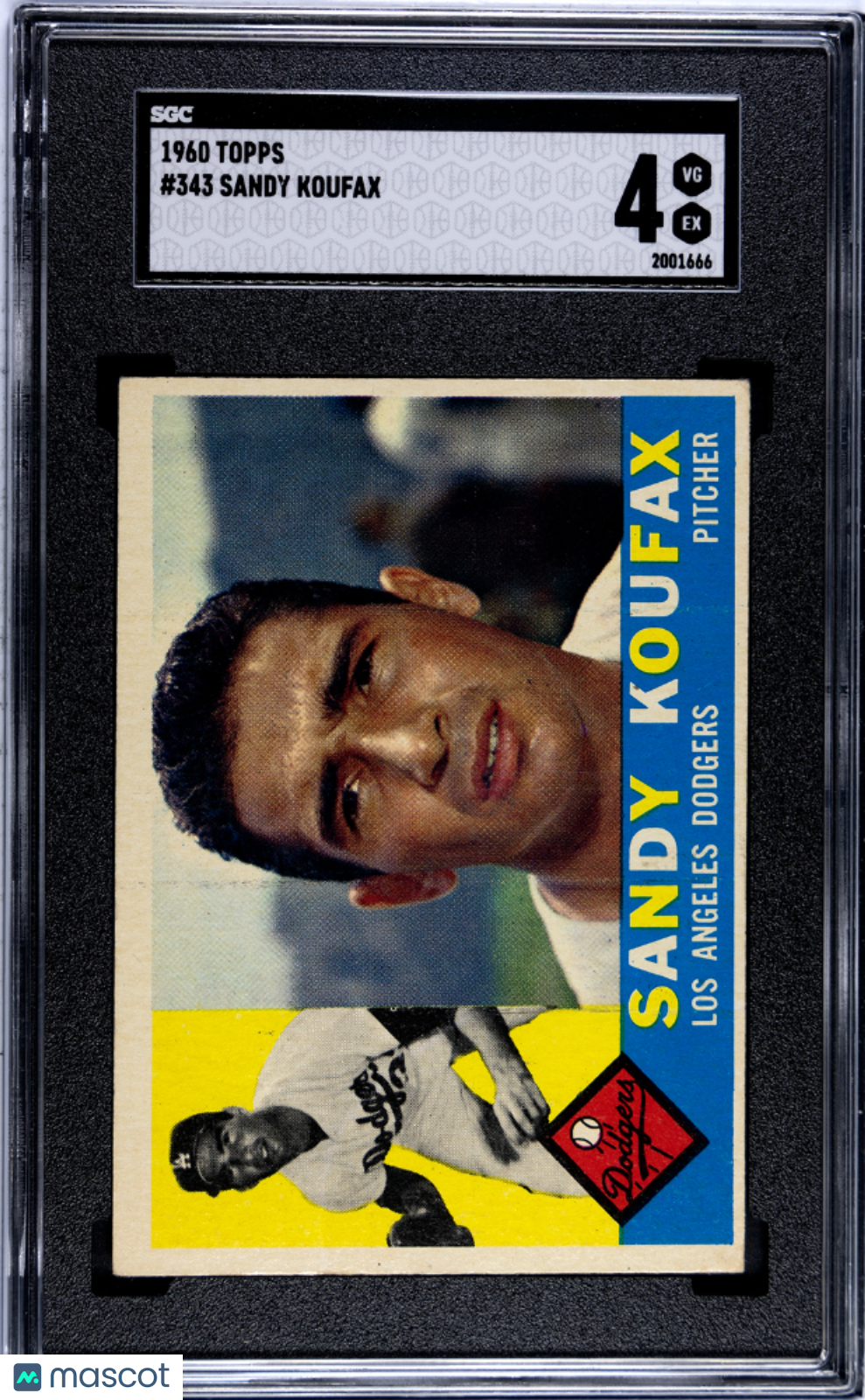 1960 Topps Sandy Koufax #343 SGC 4