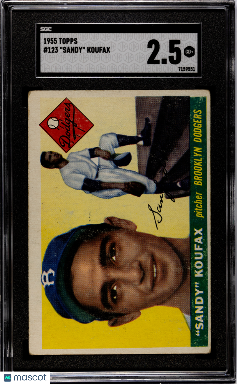 1955 Topps Sandy Koufax #123 SGC 2.5