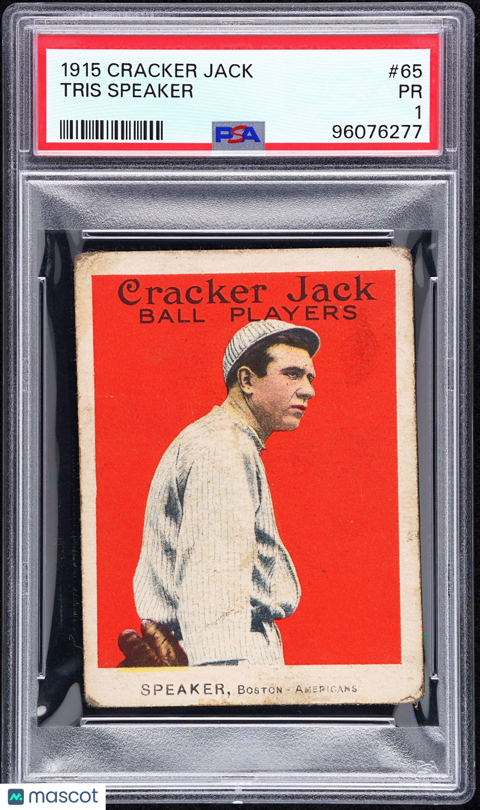 1915 Cracker Jack Tris Speaker #65 PSA 1