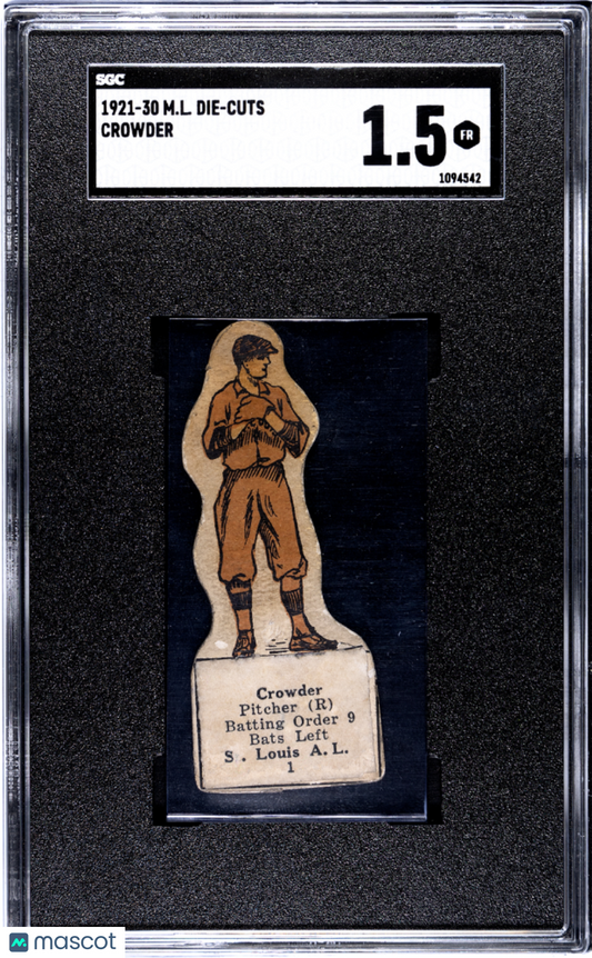 1921 M.L. Die-Cuts Crowder SGC 1.5