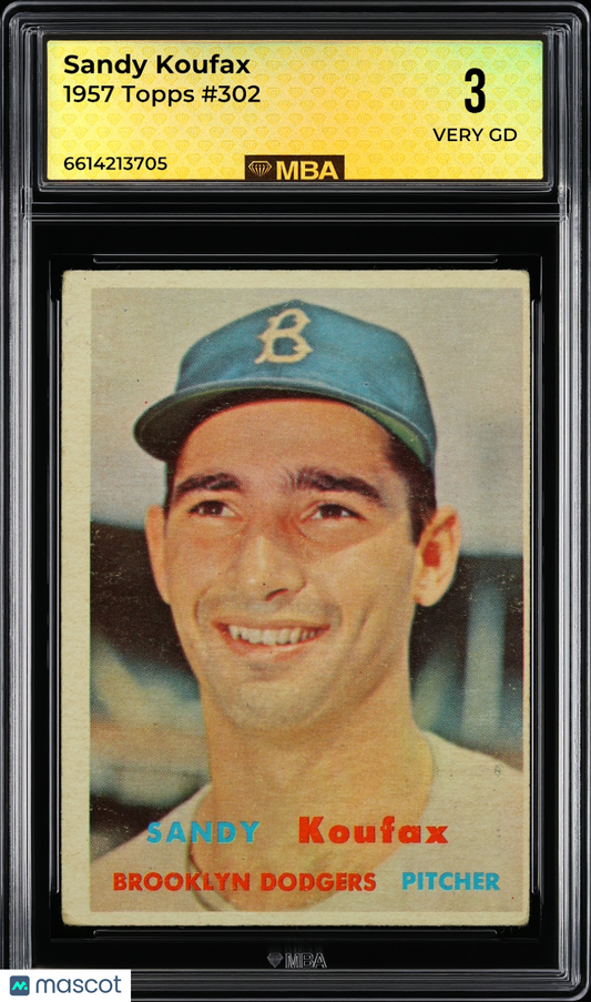 1957 Topps Sandy Koufax #302 MBA 3