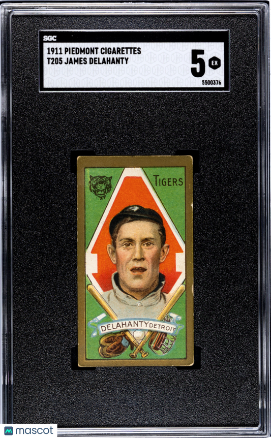 1911 Piedmont Cigarettes (T205) James Delahanty SGC 5