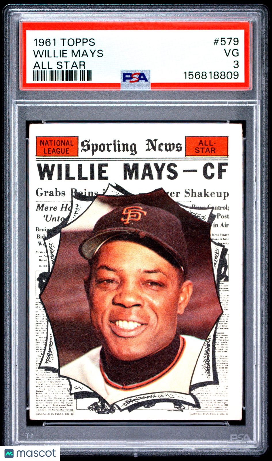 1961 Topps Willie Mays #579 All Star PSA 3