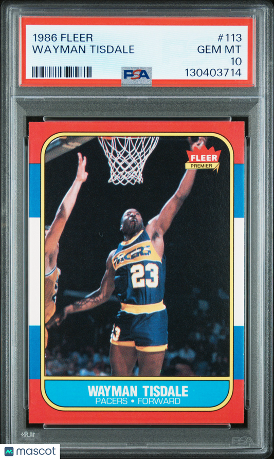 1986 Fleer Wayman Tisdale #113 PSA 10