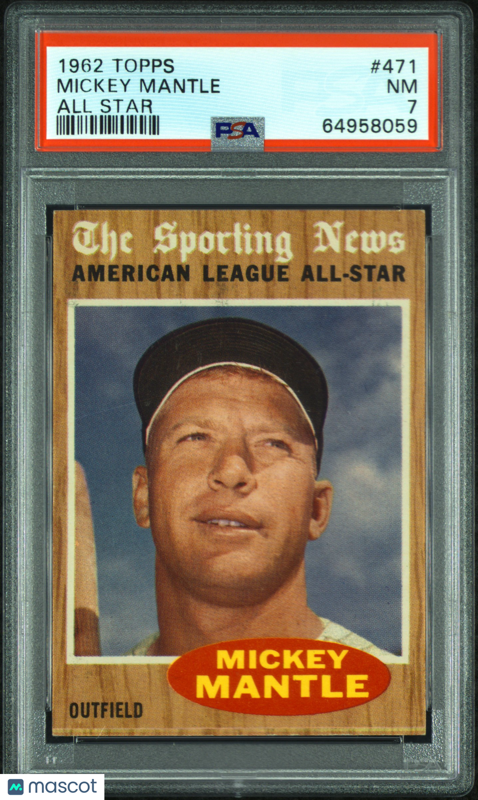 1962 Topps Mickey Mantle #471 All Star PSA 7