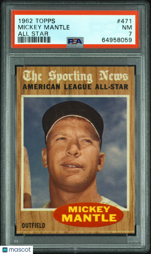 1962 Topps Mickey Mantle #471 All Star PSA 7