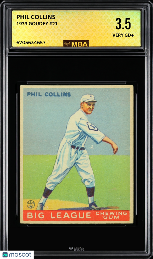 1933 Goudey Phil Collins #21 MBA 3.5