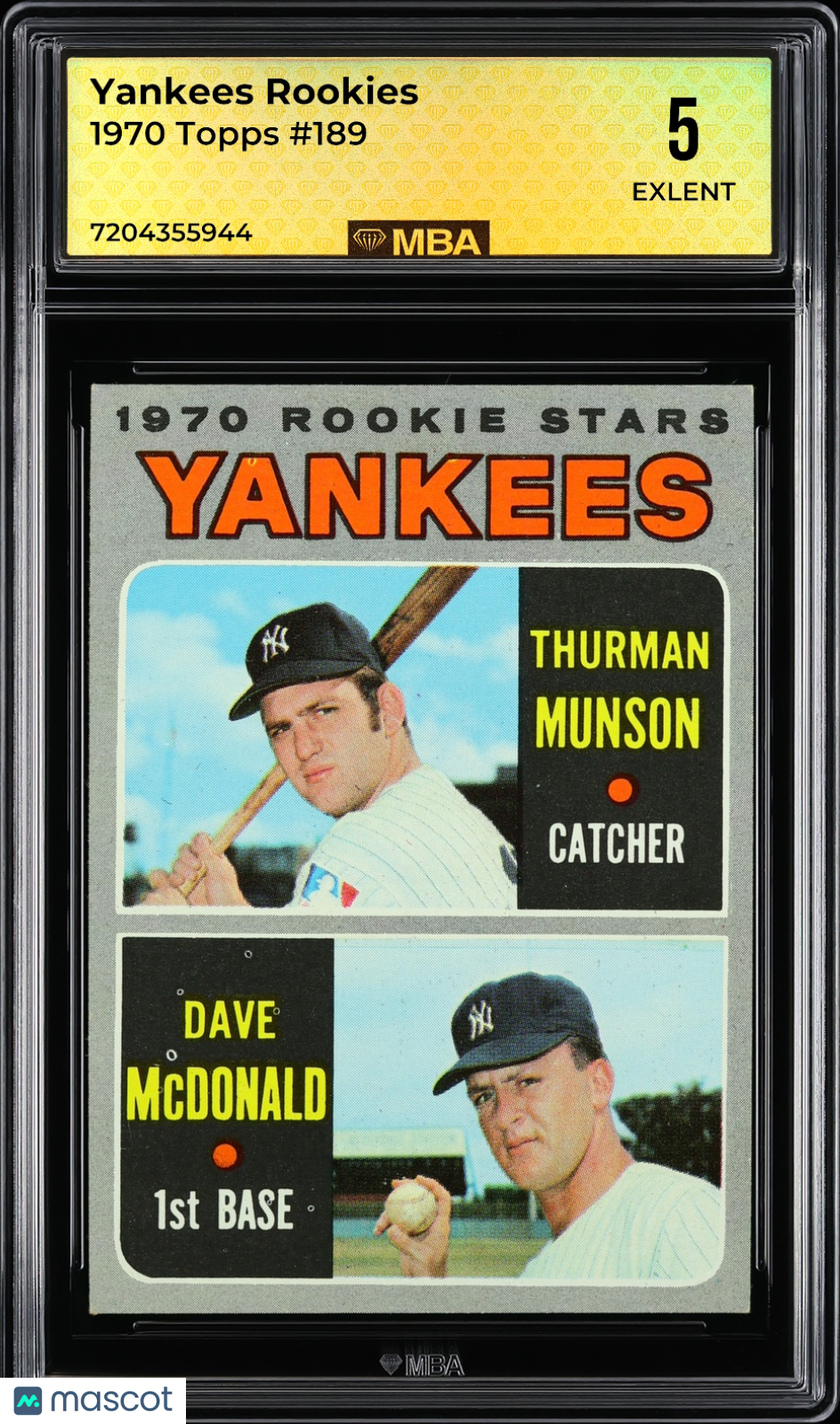 1970 Topps Yankees Rookies #189 MBA 5 RC