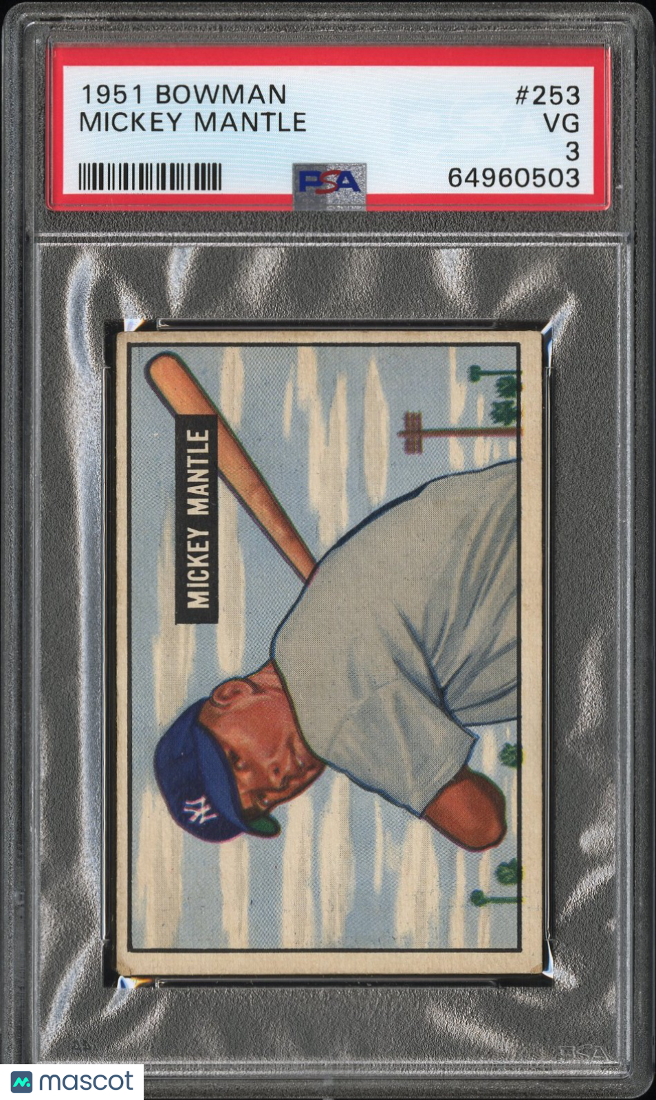 1951 Bowman Mickey Mantle #253 PSA 3