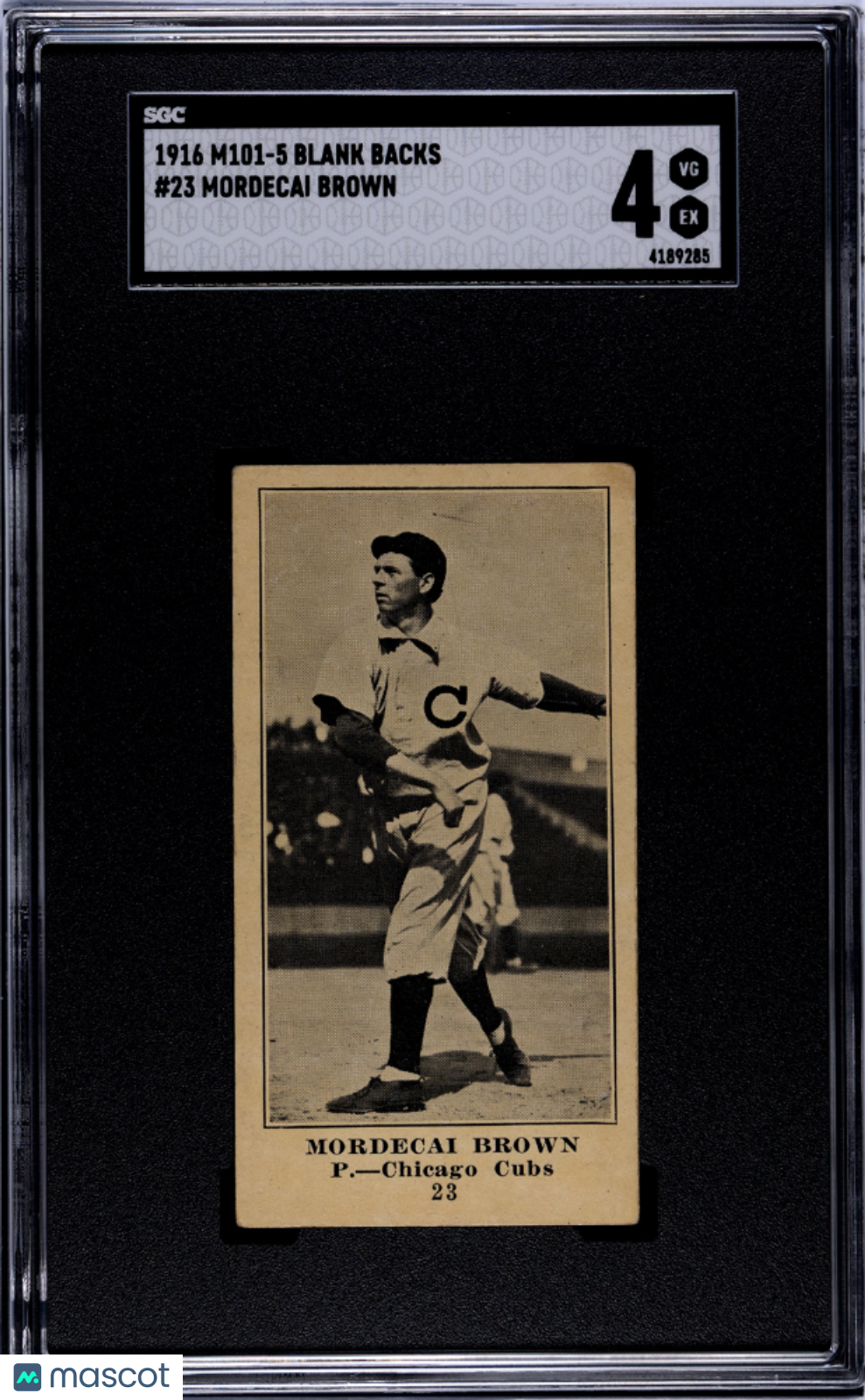 1916 M101-5 Blank Backs Mordecai Brown SGC 4