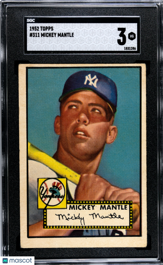 1952 Topps Mickey Mantle #311 SGC 3