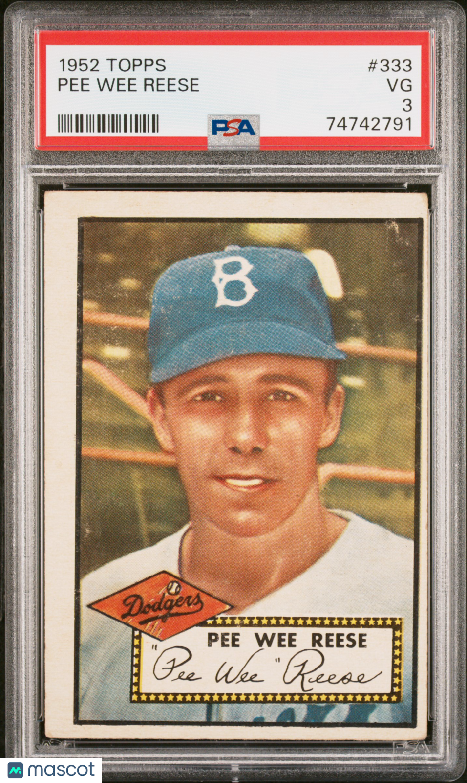 1952 Topps Pee Wee Reese #333 PSA 3