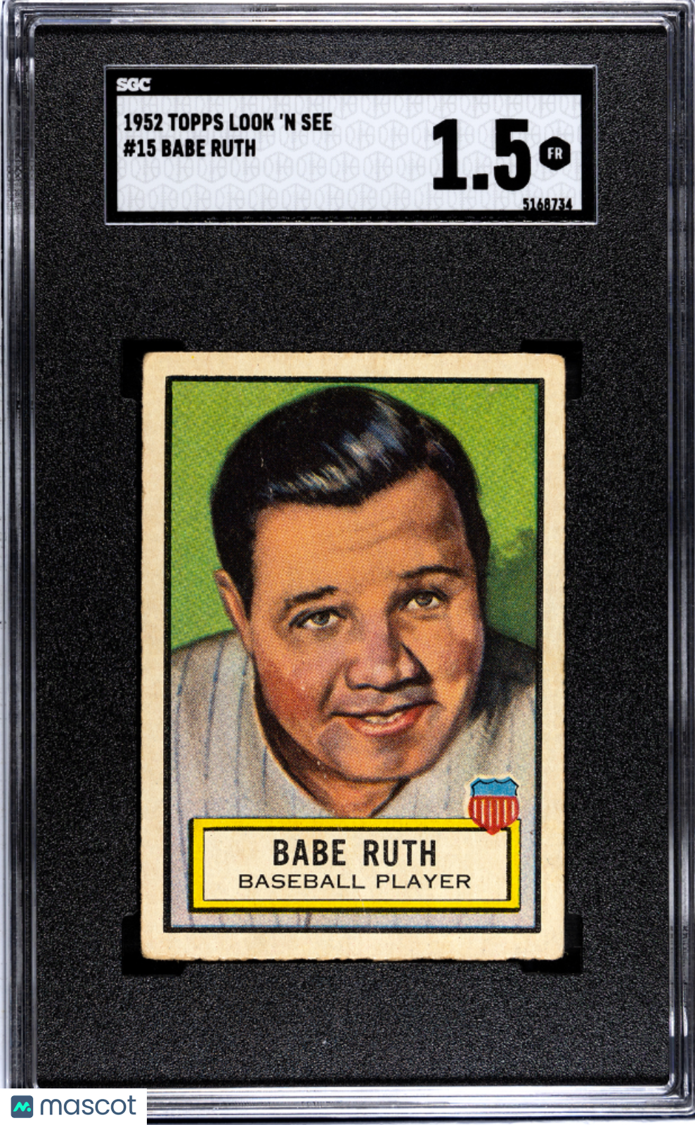 1952 Topps Look 'n See Babe Ruth #15 SGC 1.5