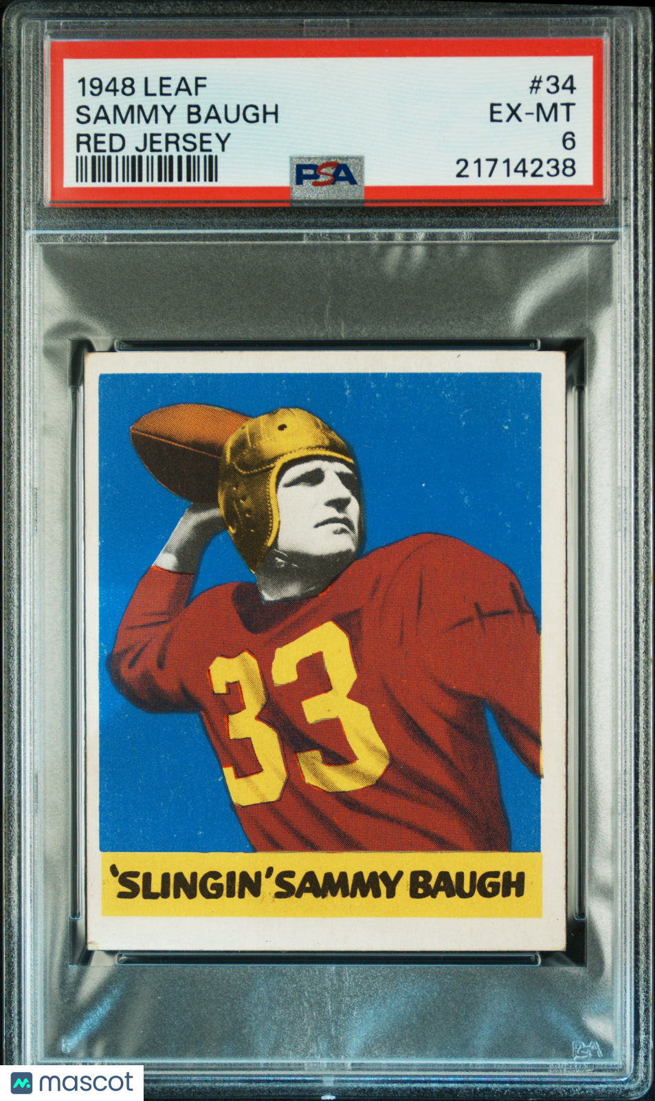 1948 Leaf Sammy Baugh #34 Red Jersey PSA 6