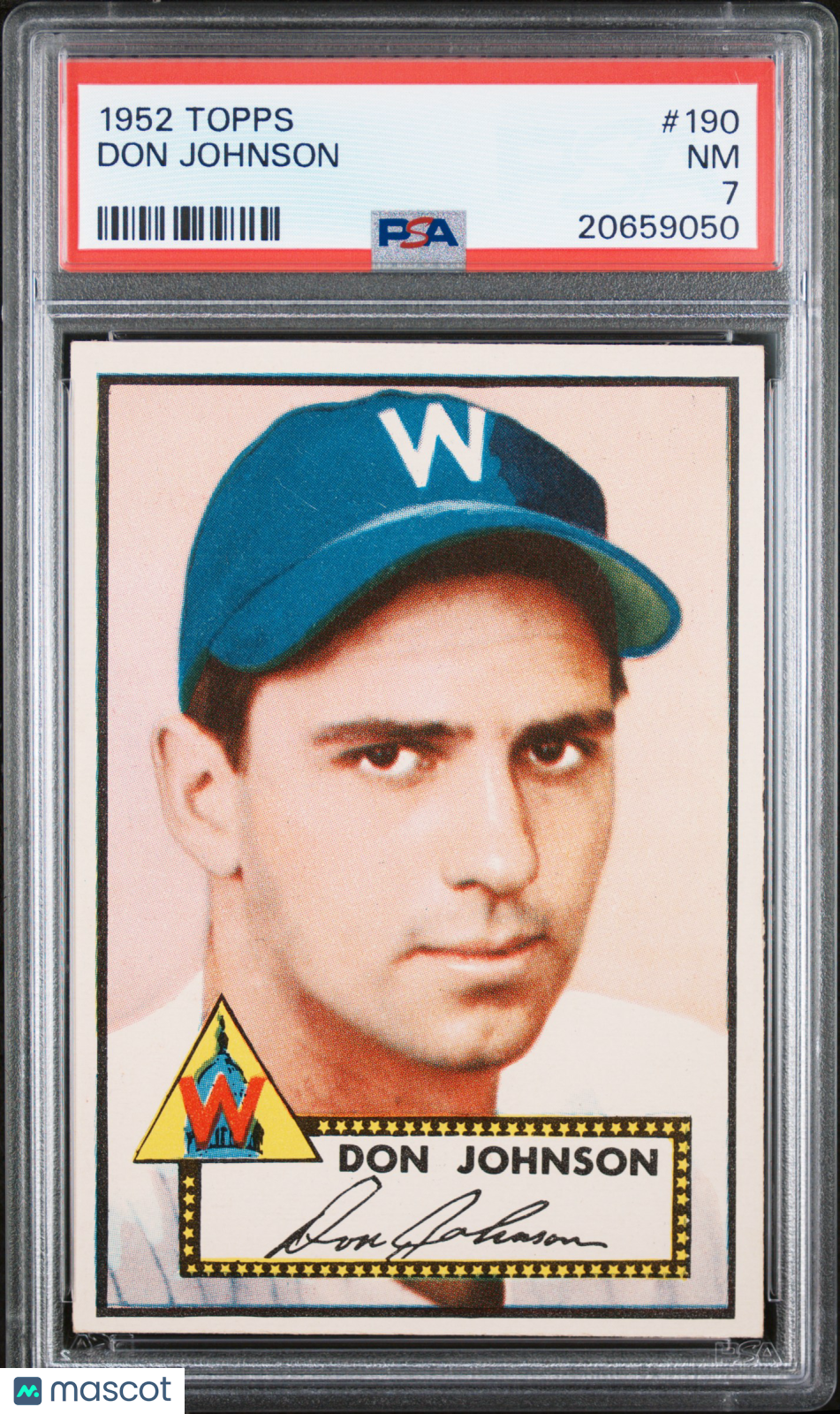 1952 Topps Don Johnson #190 PSA 7