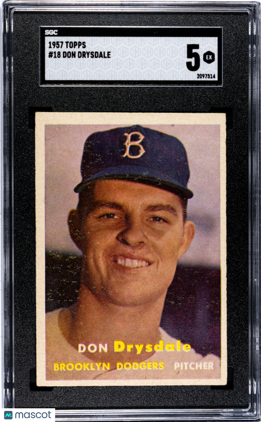 1957 Topps Don Drysdale #18 SGC 5