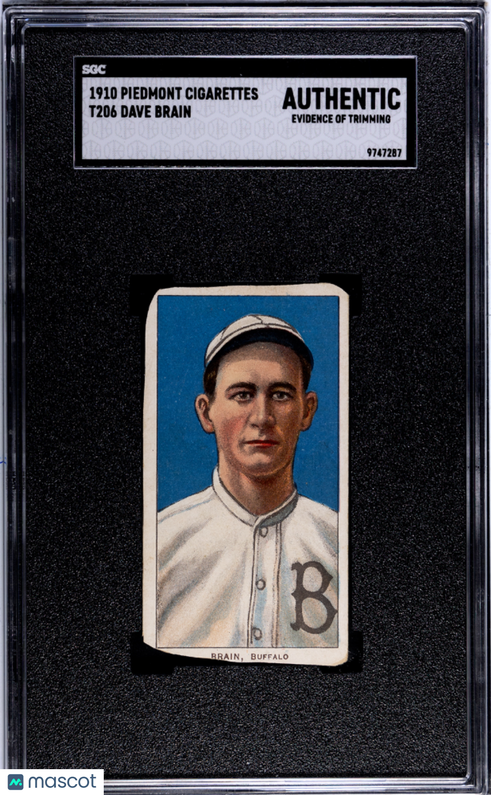 1910 Piedmont Cigarettes (T206) Dave Brain SGC A