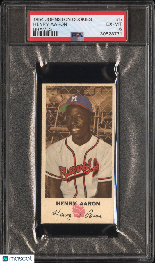 1954 Johnston Cookies Braves Henry Aaron #5 PSA 6