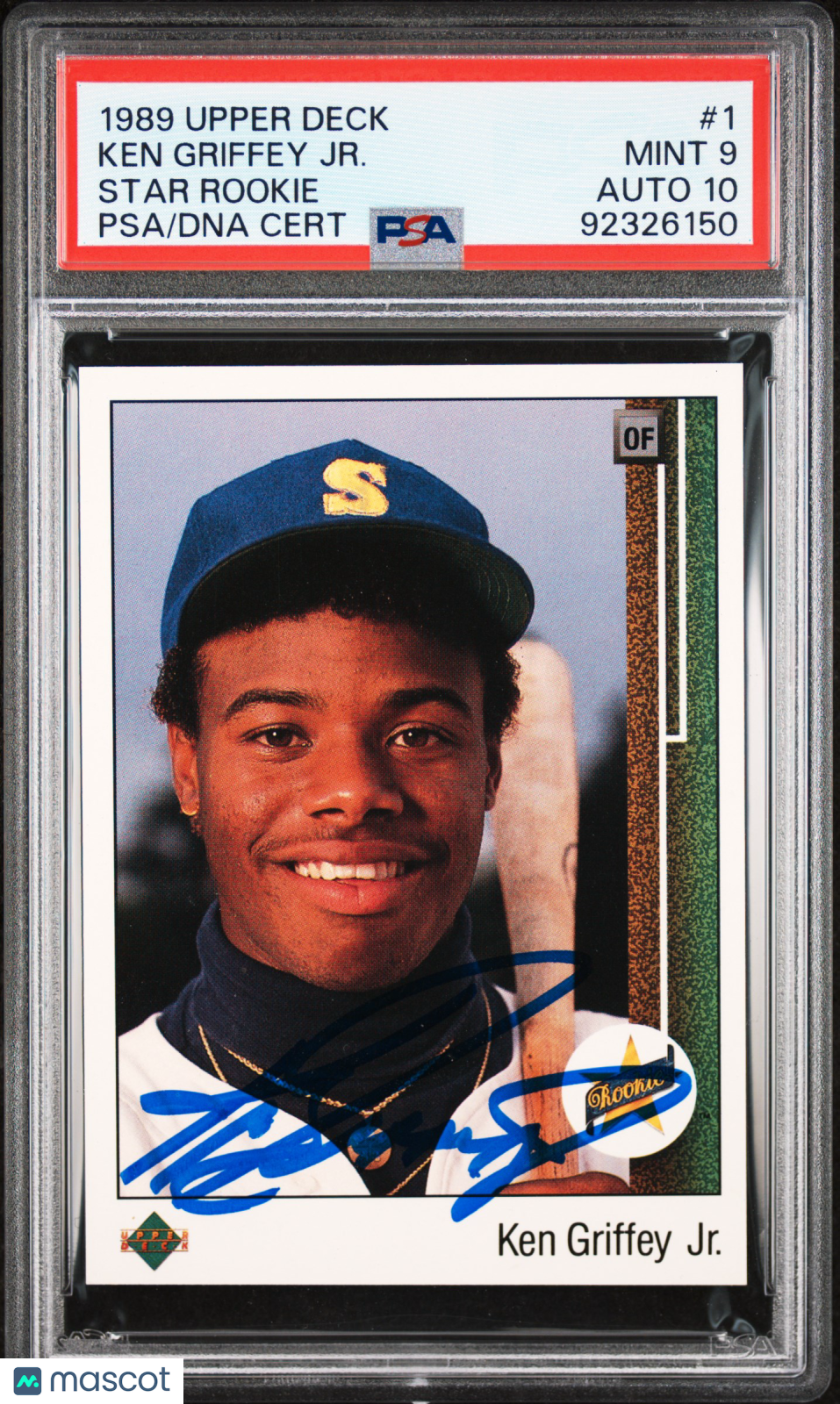 1989 Upper Deck Ken Griffey JR. #1 Star Rookie PSA 9 Auto 10