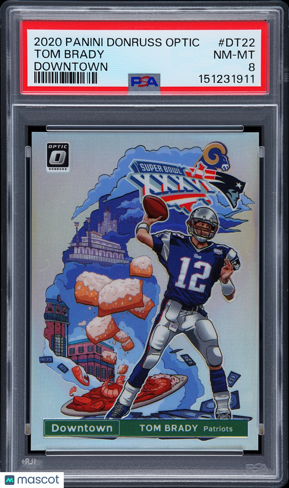 2020 Panini Donruss Optic Downtown Tom Brady #DT22 PSA 8