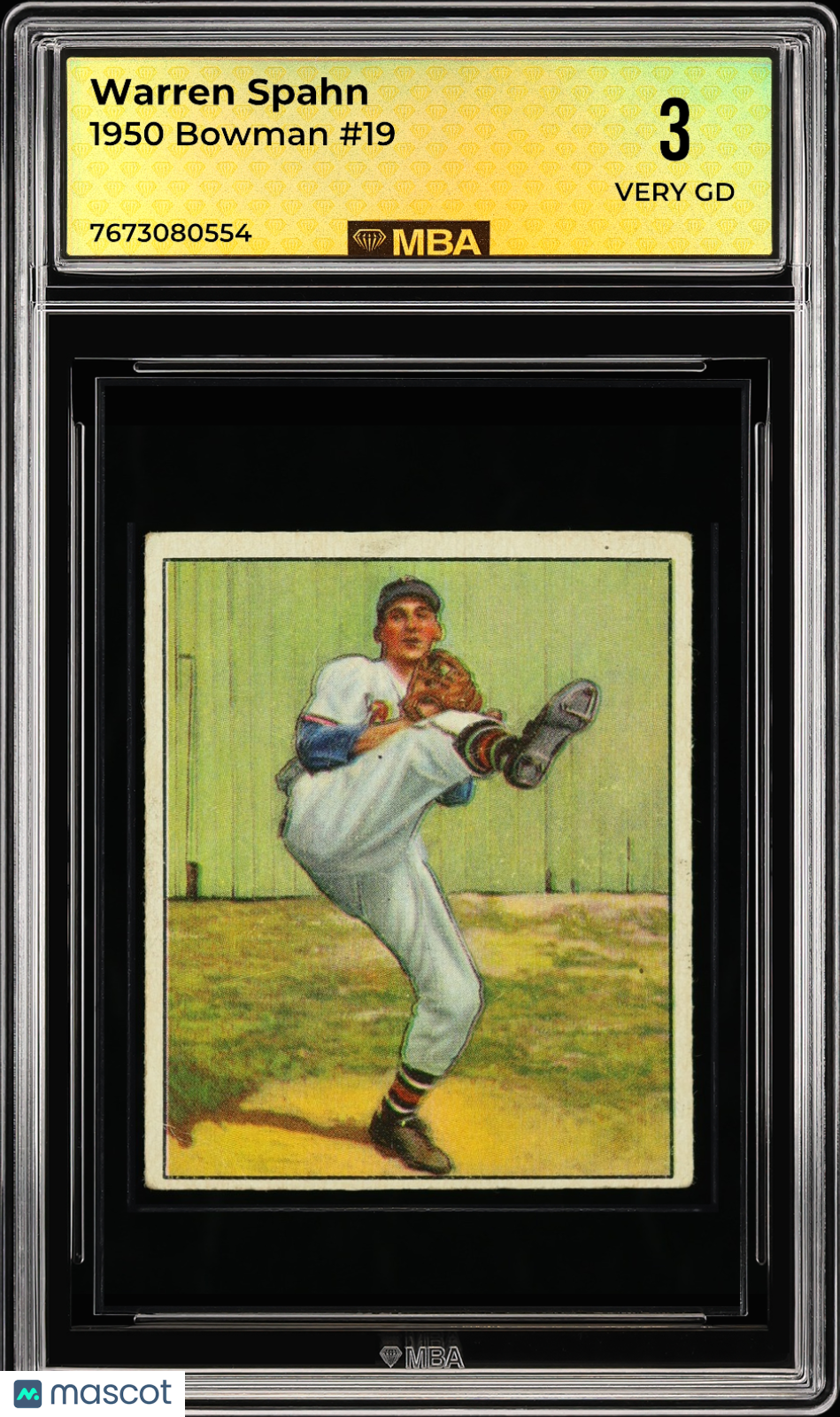 1950 Bowman Warren Spahn #19 MBA 3