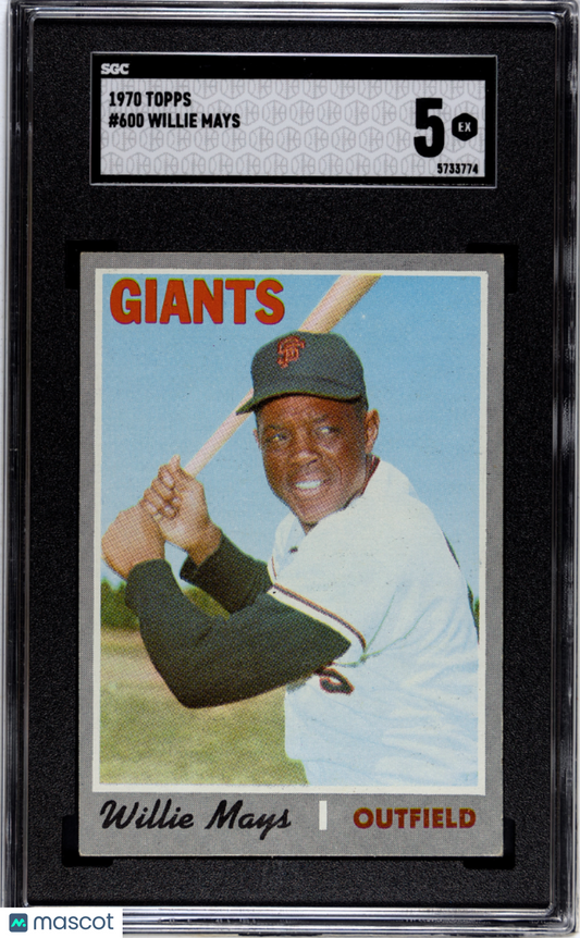 1970 Topps Willie Mays #600 SGC 5