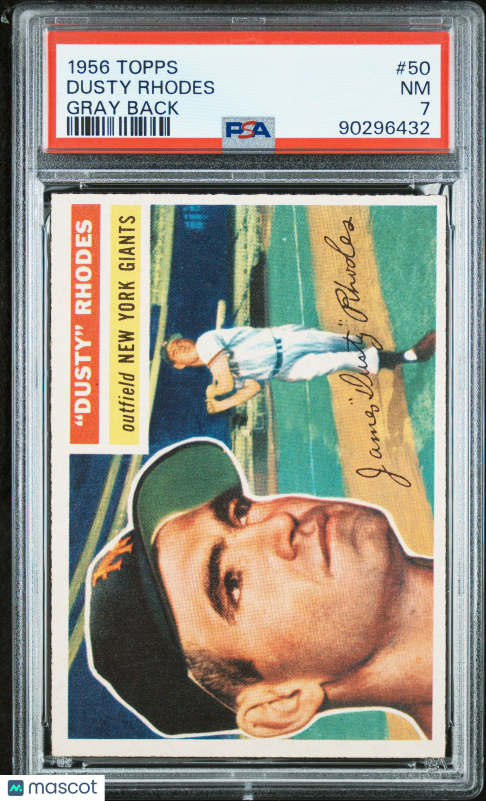 1956 Topps Dusty Rhodes #50 Gray Back PSA 7