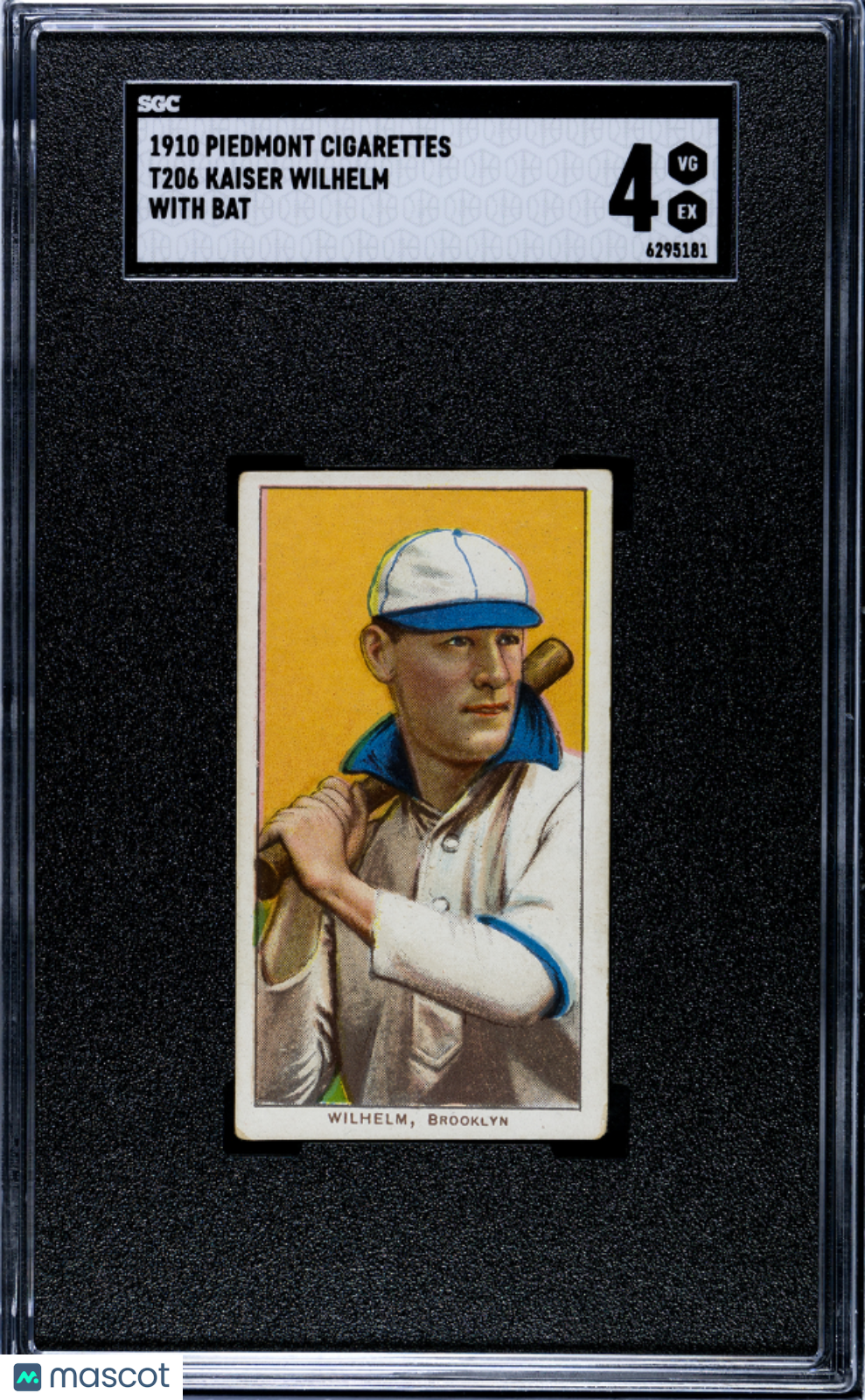 1910 Piedmont Cigarettes (T206) Kaiser Wilhelm With Bat SGC 4