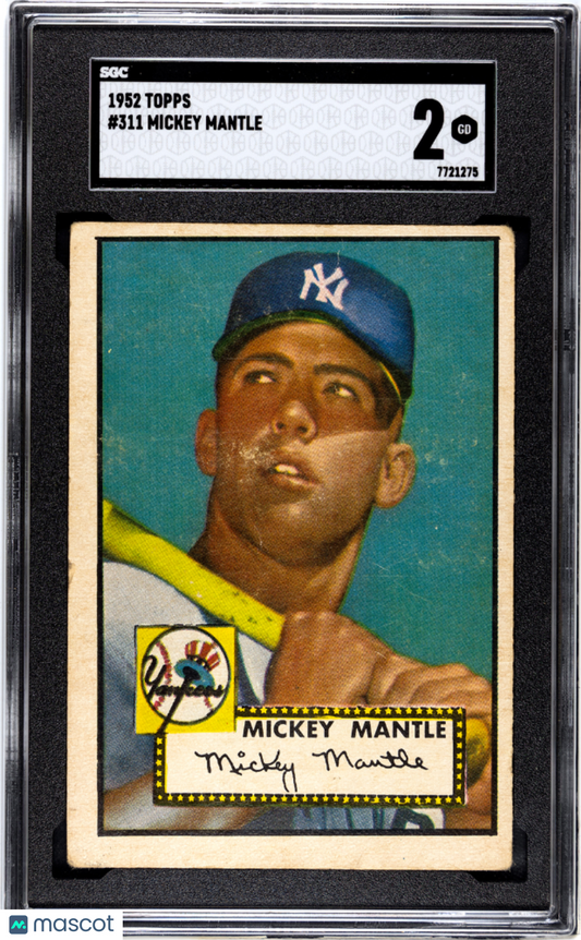 1952 Topps Mickey Mantle #311 SGC 2