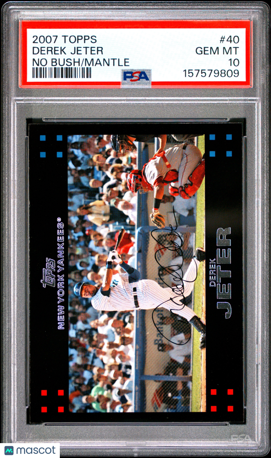 2007 Topps Derek Jeter #40 No Bush Mantle PSA 10