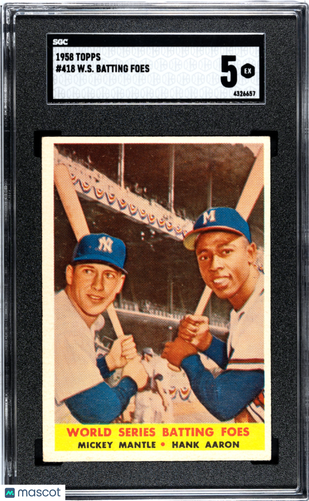 1958 Topps W. S. Batting Foes #418 SGC 5