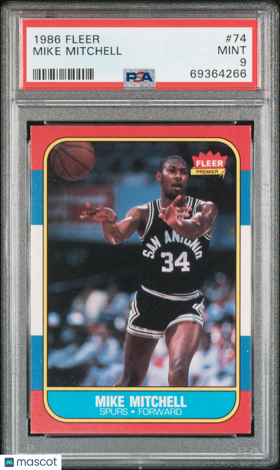 1986 Fleer Mike Mitchell #74 PSA 9