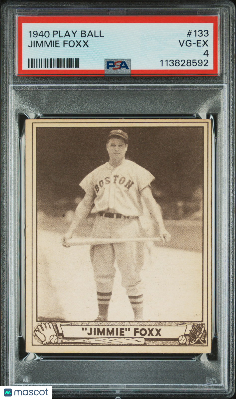 1940 Play Ball Jimmie Foxx #133 PSA 4