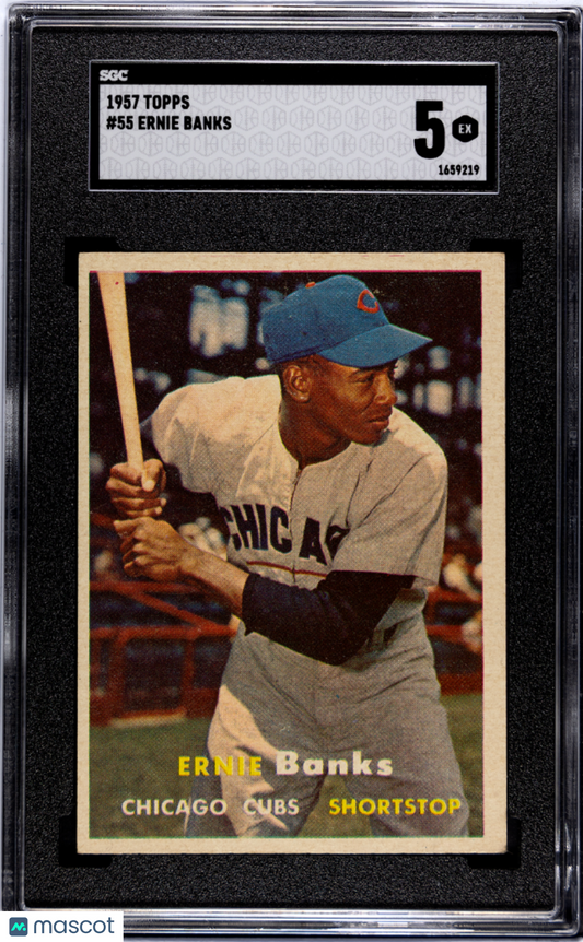 1957 Topps Ernie Banks #55 SGC 5