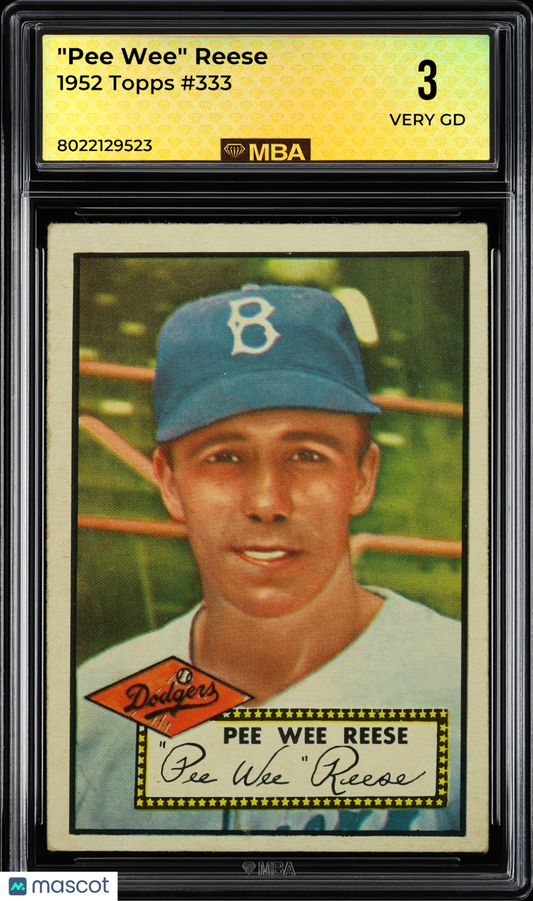 1952 Topps Pee Wee Reese #333 MBA 3