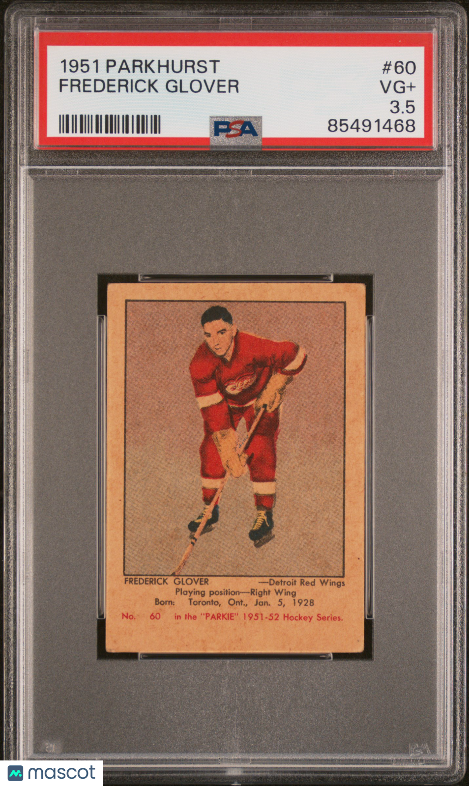 1951 Parkhurst Frederick Glover #60 PSA 3.5