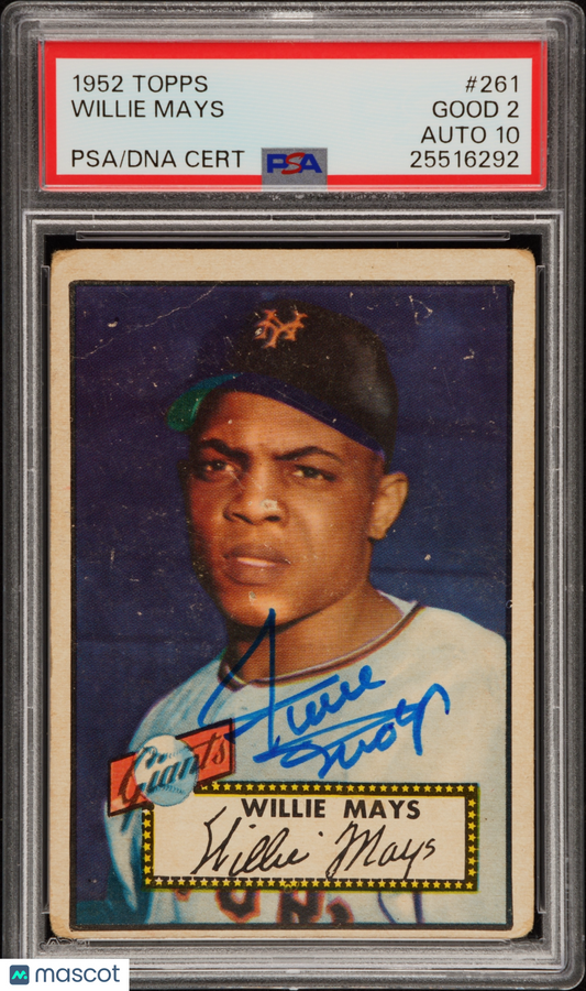 1952 Topps Willie Mays #261 PSA 2 Auto 10