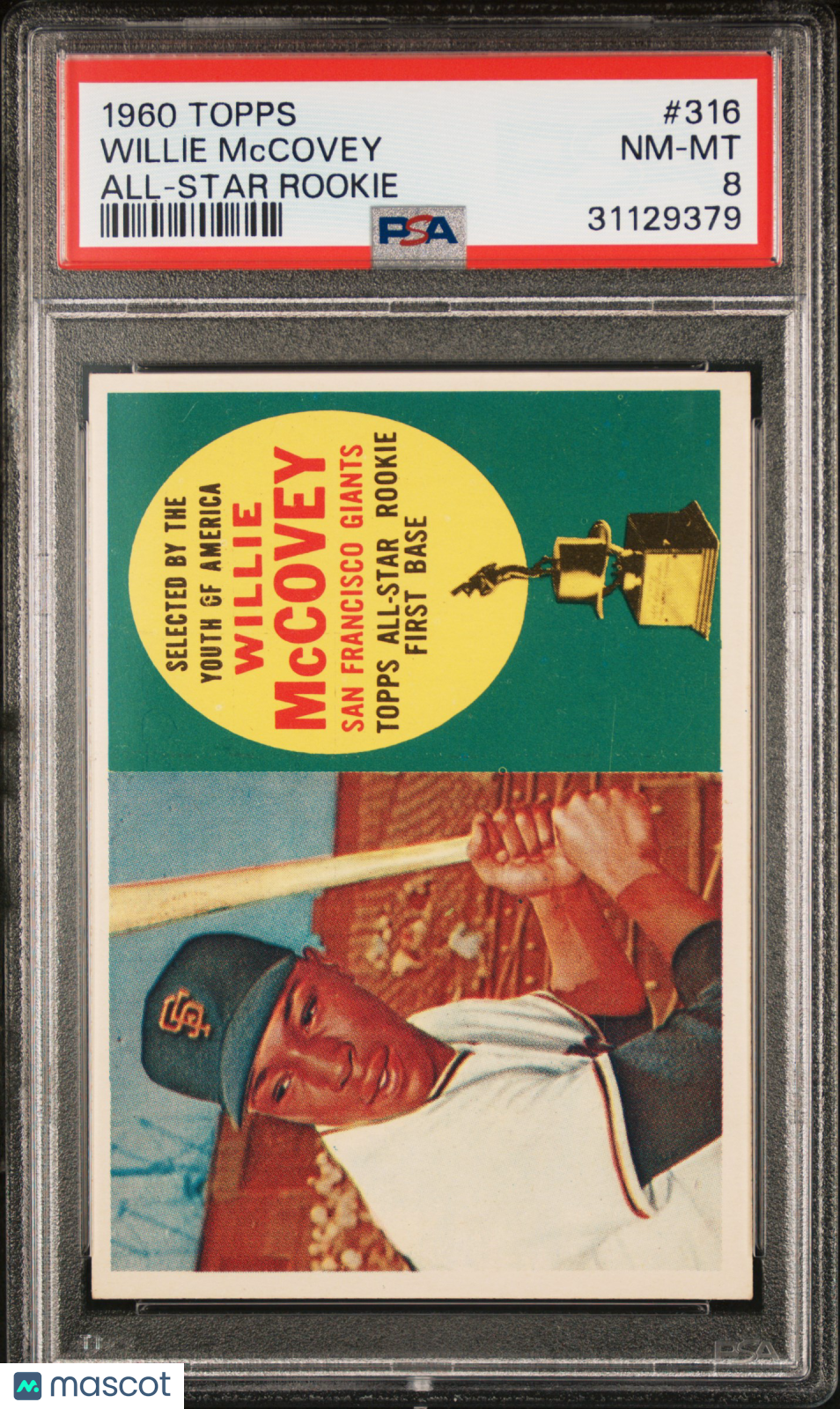 1960 Topps Willie Mccovey #316 All Star Rookie PSA 8