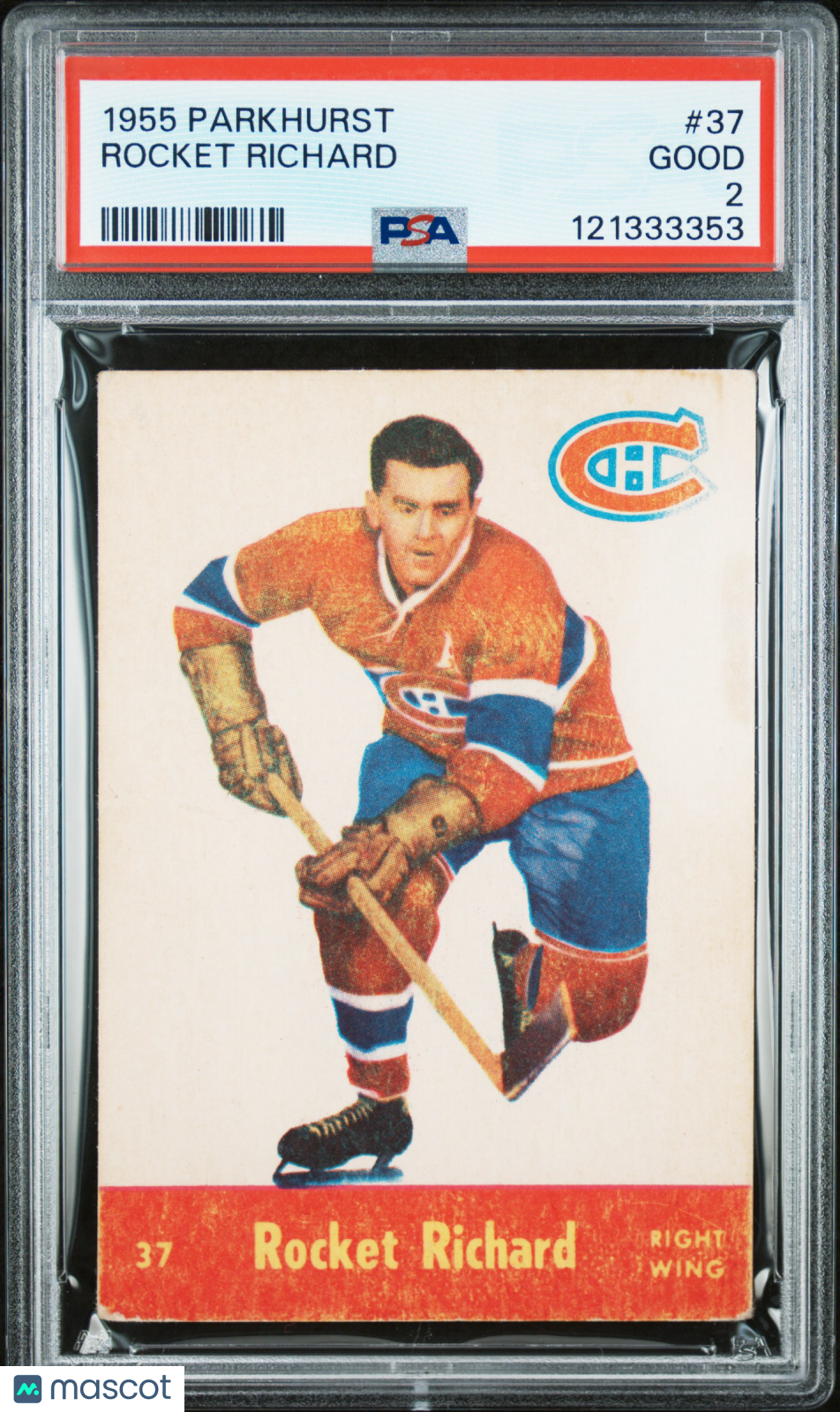 1955 Parkhurst Rocket Richard #37 PSA 2