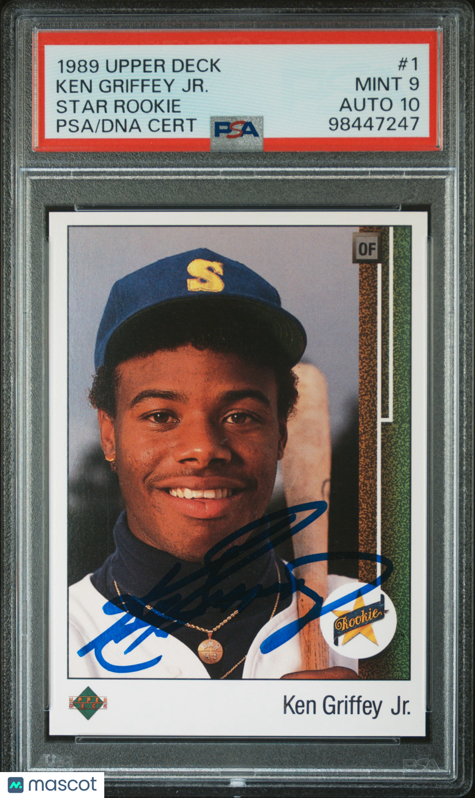 1989 Upper Deck Ken Griffey JR. #1 Star Rookie PSA 9 Auto 10