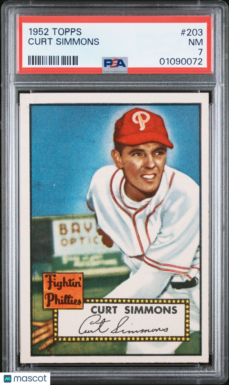 1952 Topps Curt Simmons #203 PSA 7