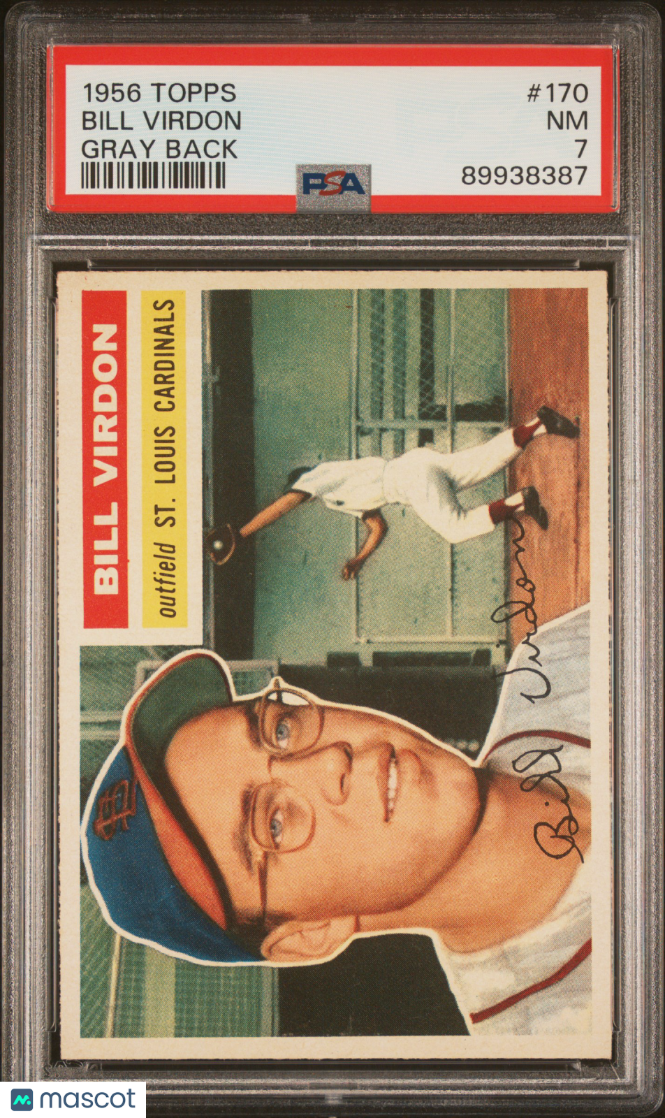 1956 Topps Bill Virdon #170 Gray Back PSA 7