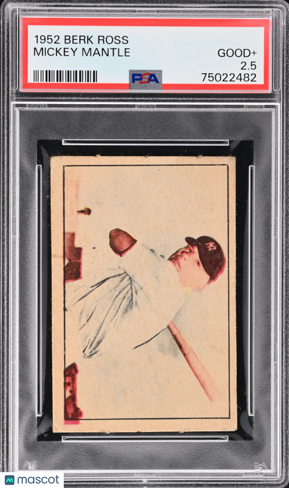 1952 Berk Ross Mickey Mantle PSA 2.5