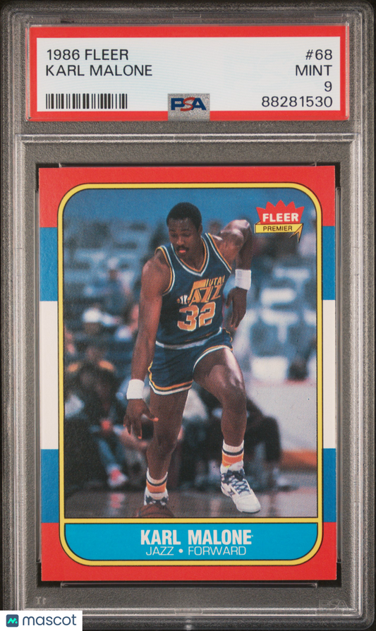 1986 Fleer Karl Malone #68 PSA 9