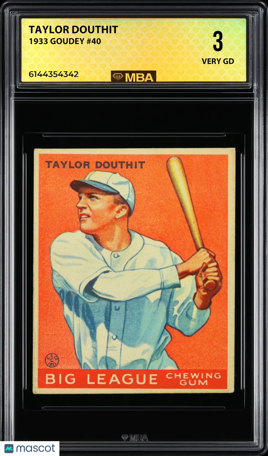 1933 Goudey Taylor Douthit #40 MBA 3